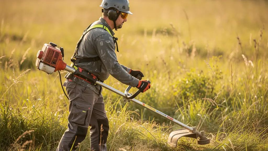 Démonstration de la technique du pendule pour le fauchage ergonomique avec débroussailleuse